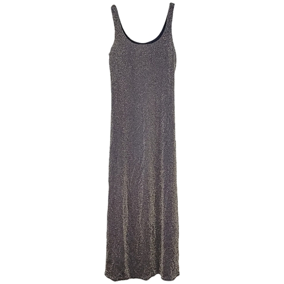 Rabbit Rabbit Rabbit Designs Vintage Navy Blue Shimmer Formal Maxi Slip dress - Picture 1 of 10
